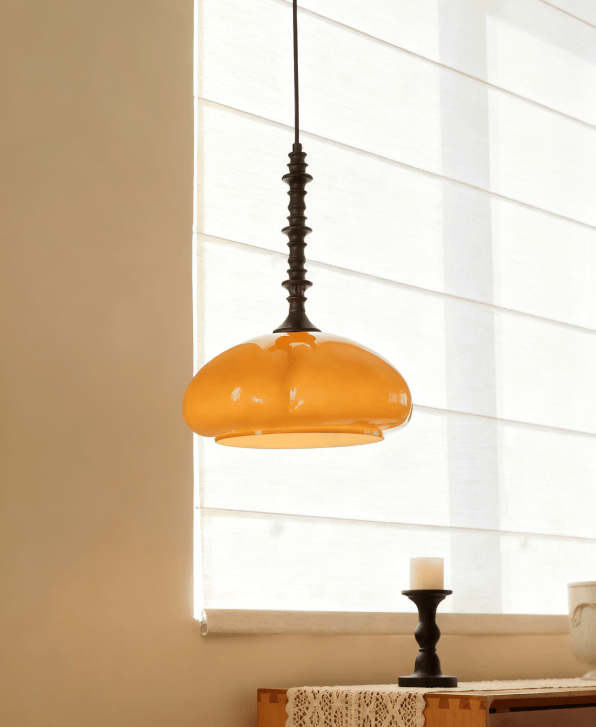 Citrus Bloom Art Glass Pendant Light for Dining and Living Spaces