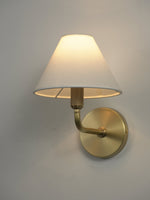 Clara Brass Wall Sconce – Elegant Fabric Shade for Bedroom & Living Room