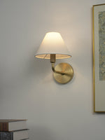 Clara Brass Wall Sconce – Elegant Fabric Shade for Bedroom & Living Room