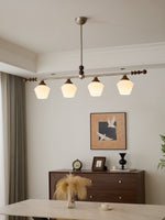 Clarabelle Six-Light Wood and Glass Linear Chandelier