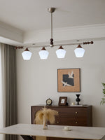Clarabelle Six-Light Wood and Glass Linear Chandelier