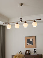 Clarabelle Six-Light Wood and Glass Linear Chandelier