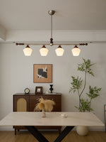 Clarabelle Six-Light Wood and Glass Linear Chandelier