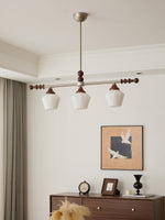 Clarabelle Six-Light Wood and Glass Linear Chandelier
