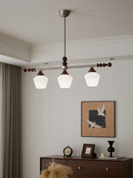 Clarabelle Six-Light Wood and Glass Linear Chandelier