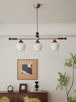 Clarabelle Six-Light Wood and Glass Linear Chandelier
