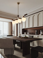 Clarabelle Six-Light Wood and Glass Linear Chandelier