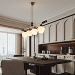 Clarabelle Six-Light Wood and Glass Linear Chandelier