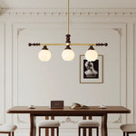 Clarabelle Six-Light Wood and Glass Linear Chandelier