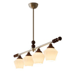 Clarabelle Six-Light Wood and Glass Linear Chandelier