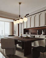 Clarabelle Six-Light Wood and Glass Linear Chandelier