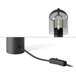 Clarine Smoked Glass Table Lamp in Black Metal