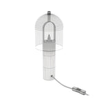Clarine Smoked Glass Table Lamp in Black Metal