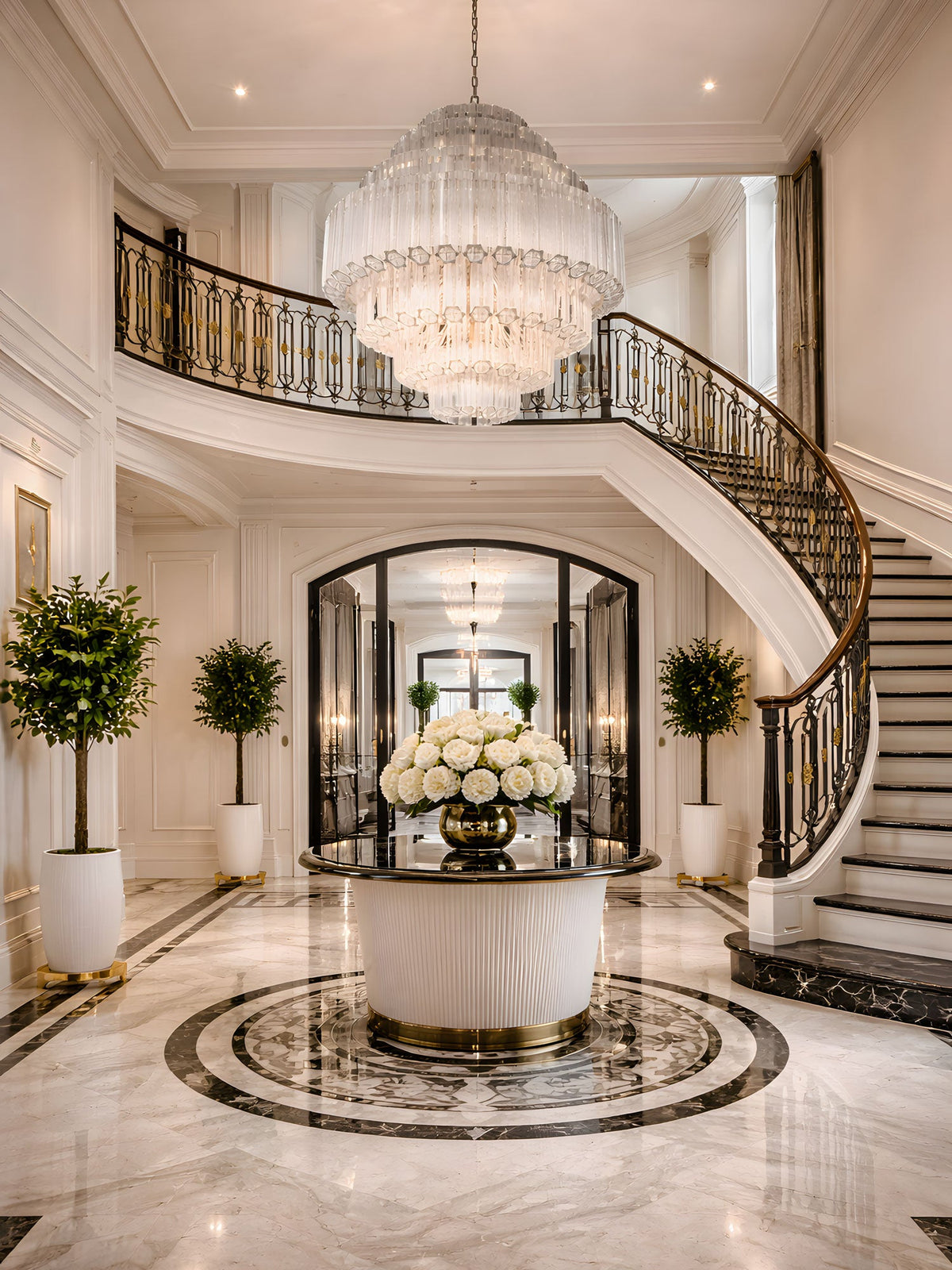 Clear Grande Palermo Chandelier – Modern Glass Tube Statement Light