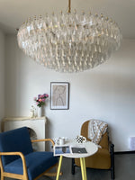 Clear Sorrento Chandelier — 47" Wide Tiered Glass Pendant Light