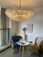 Clear Sorrento Chandelier — 47" Wide Tiered Glass Pendant Light