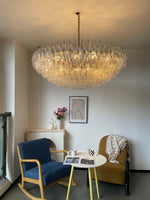 Clear Sorrento Chandelier — 47" Wide Tiered Glass Pendant Light