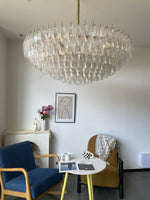 Clear Sorrento Chandelier — 47" Wide Tiered Glass Pendant Light