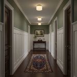 Clinio Flush Mount Ceiling Light in Brass and Opal Glass