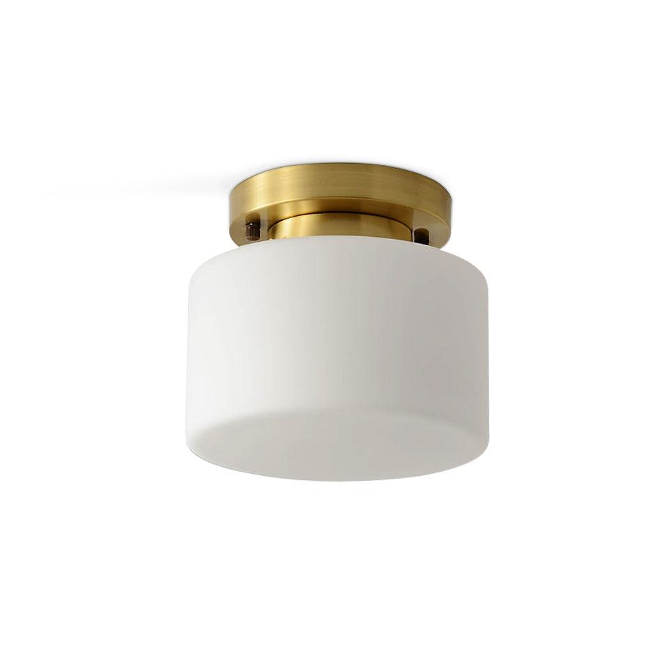 Clinio Flush Mount Ceiling Light in Brass and Opal Glass