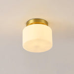 Clinio Flush Mount Ceiling Light in Brass and Opal Glass