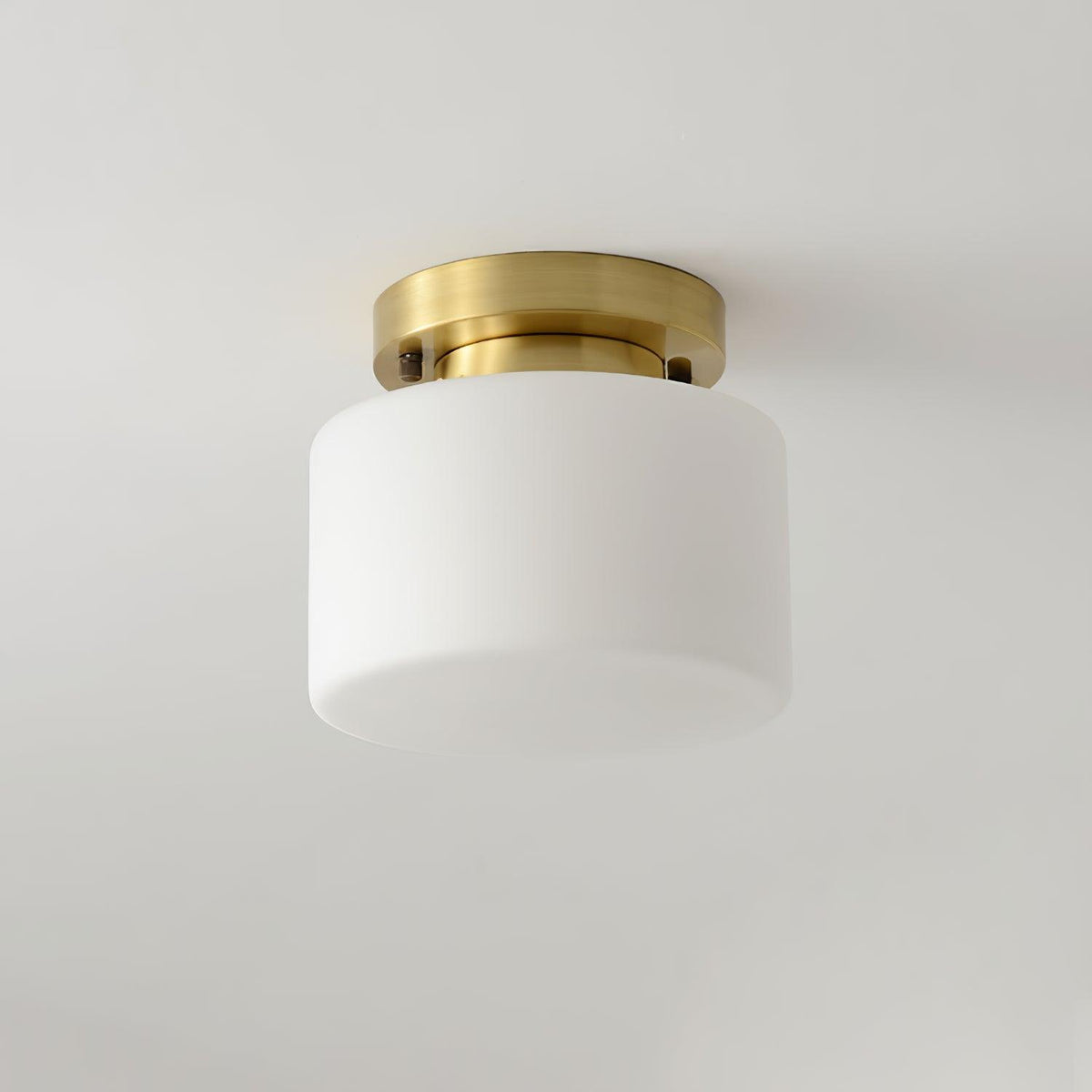 Clinio Flush Mount Ceiling Light in Brass and Opal Glass