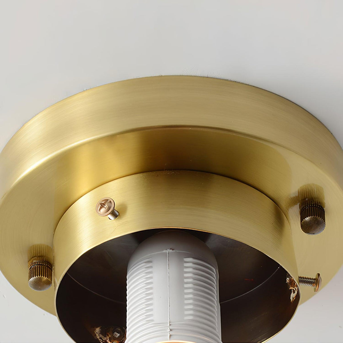 Clinio Flush Mount Ceiling Light in Brass and Opal Glass