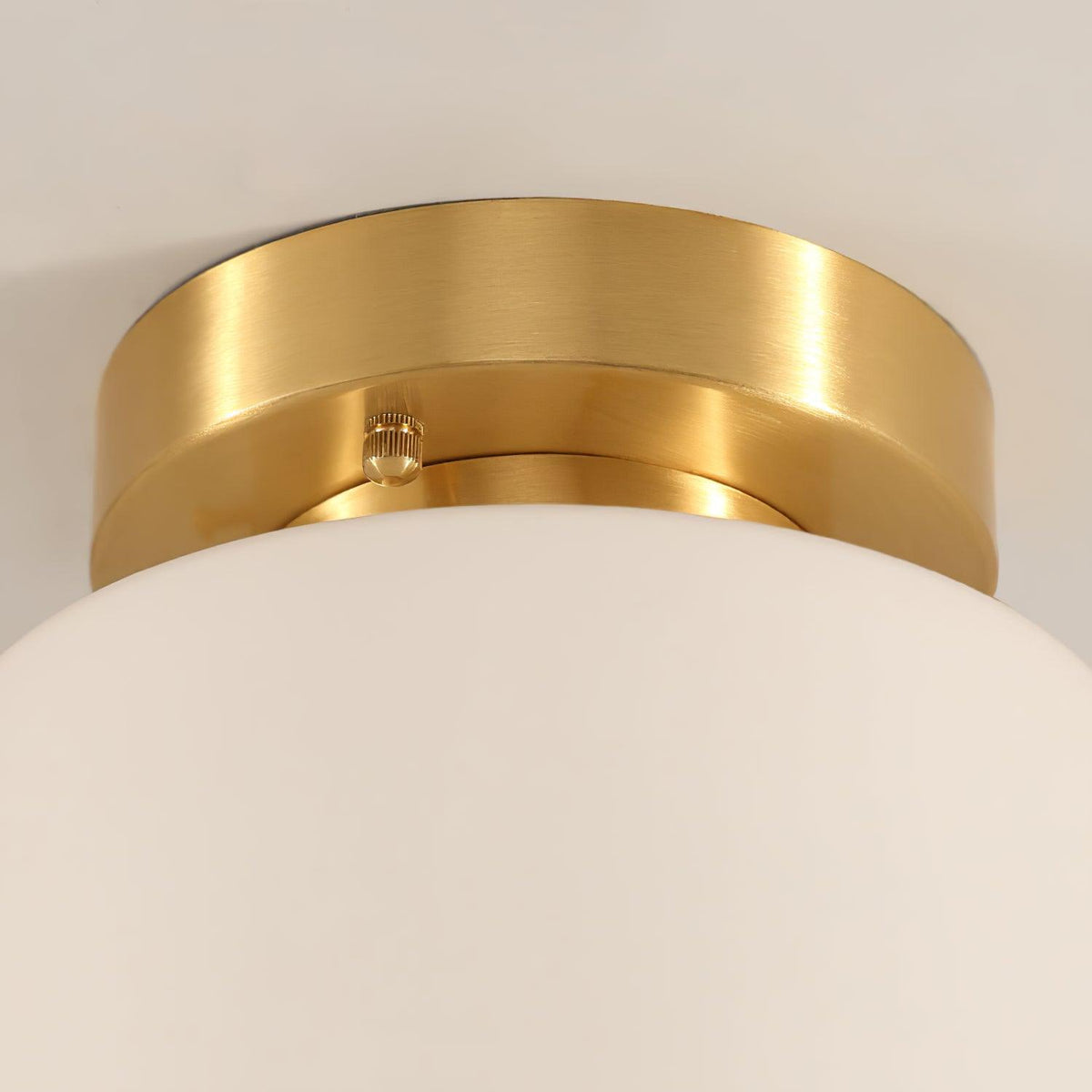 Clinio Flush Mount Ceiling Light in Brass and Opal Glass