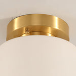 Clinio Flush Mount Ceiling Light in Brass and Opal Glass