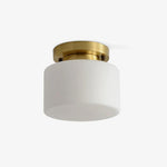 Clinio Flush Mount Ceiling Light in Brass and Opal Glass