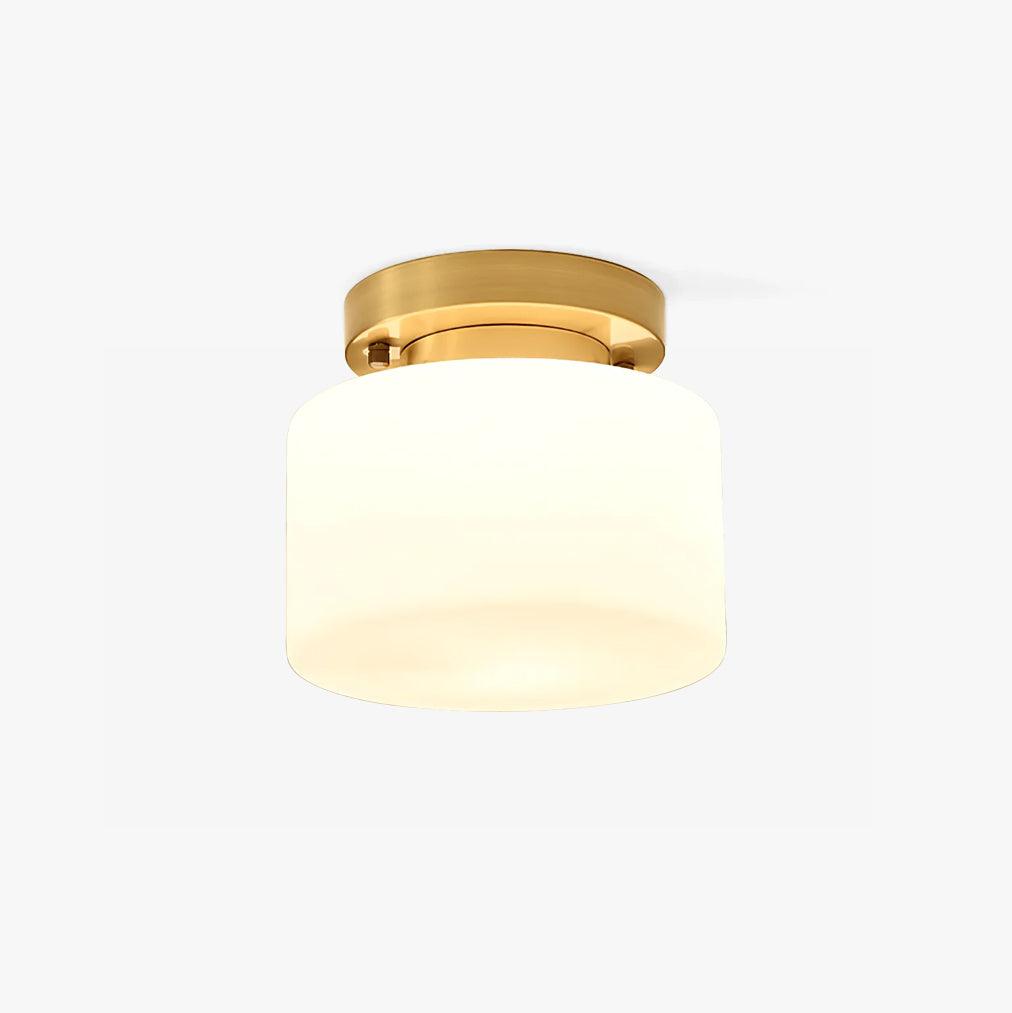 Clinio Flush Mount Ceiling Light in Brass and Opal Glass