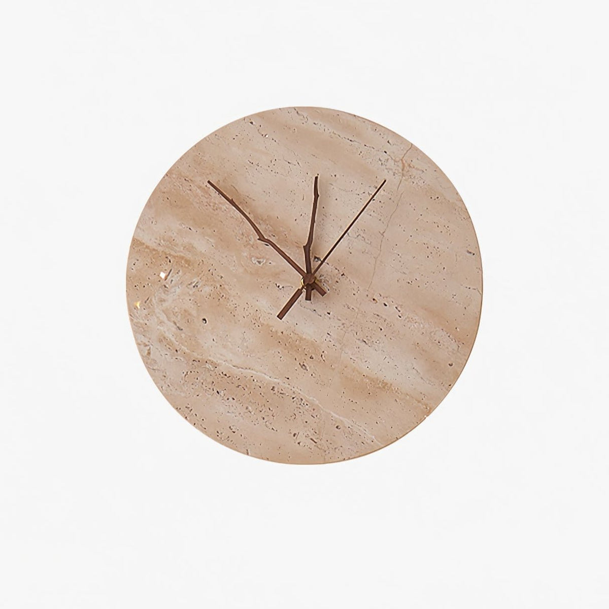 Travertine Wall Sconce with Integrated Clock – Modern Stone LED Wall Light