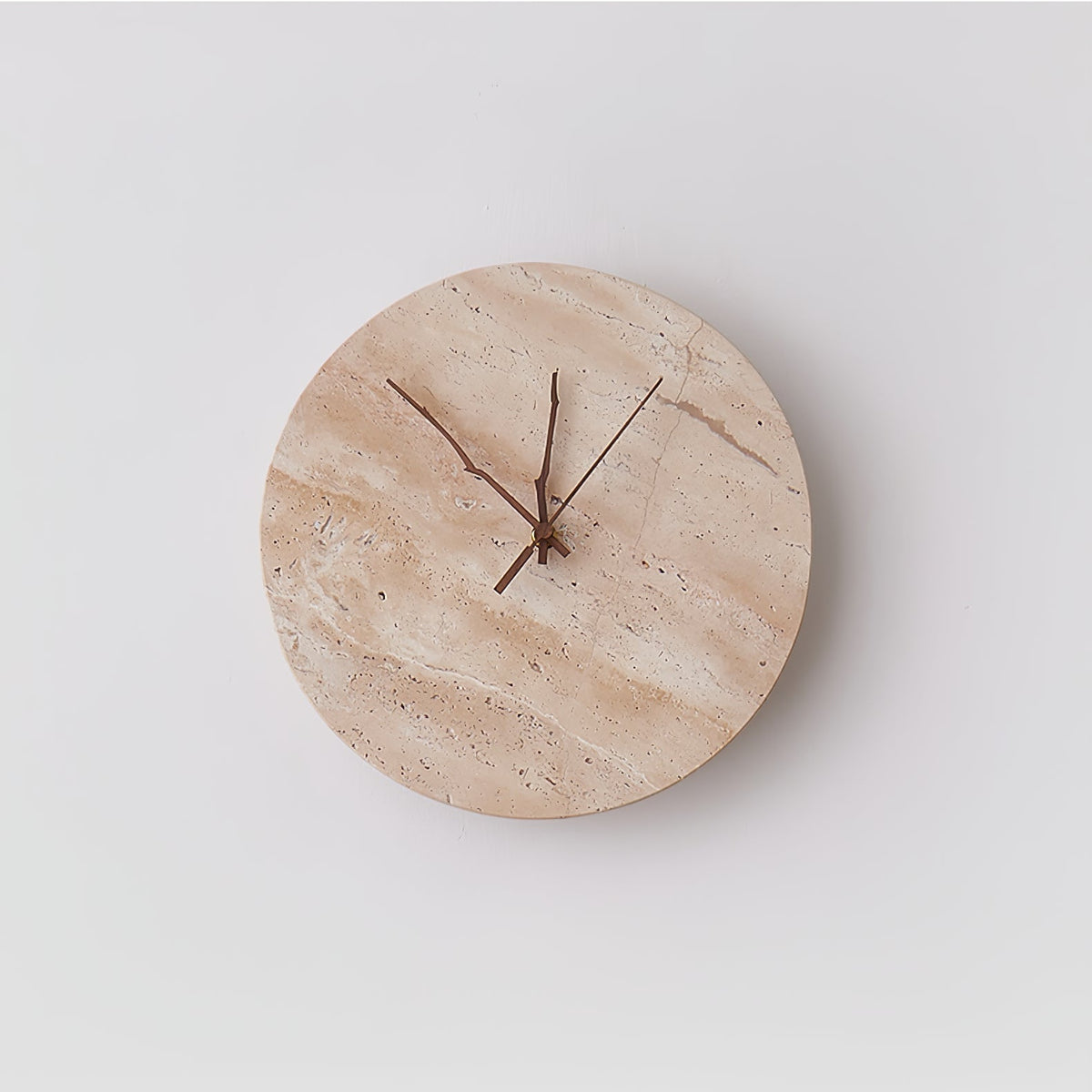 Travertine Wall Sconce with Integrated Clock – Modern Stone LED Wall Light