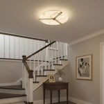 Clocks Alabaster Ceiling Light – Modern Brass Flush Mount for Living Room & Bedroom