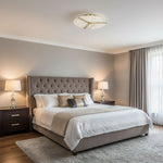 Clocks Alabaster Ceiling Light – Modern Brass Flush Mount for Living Room & Bedroom