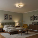 Clocks Alabaster Ceiling Light – Modern Brass Flush Mount for Living Room & Bedroom