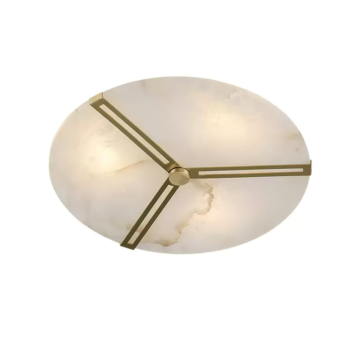 Clocks Alabaster Ceiling Light – Modern Brass Flush Mount for Living Room & Bedroom