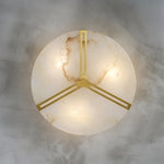 Clocks Alabaster Ceiling Light – Modern Brass Flush Mount for Living Room & Bedroom
