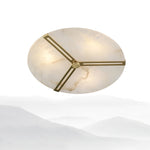 Clocks Alabaster Ceiling Light – Modern Brass Flush Mount for Living Room & Bedroom