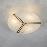 Clocks Alabaster Ceiling Light – Modern Brass Flush Mount for Living Room & Bedroom