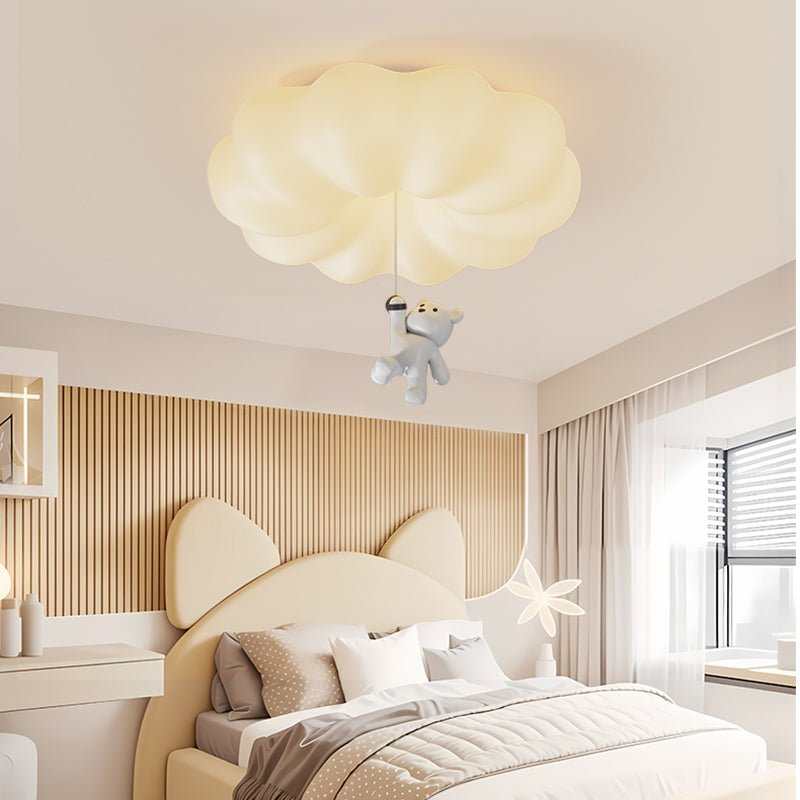 Cloud Bear Flush Mount Ceiling Light – Sculptural LED for Kids' Rooms & Modern Interiors