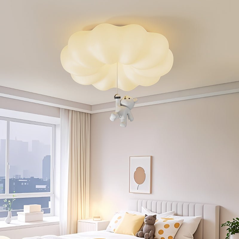 Cloud Bear Flush Mount Ceiling Light – Sculptural LED for Kids' Rooms & Modern Interiors