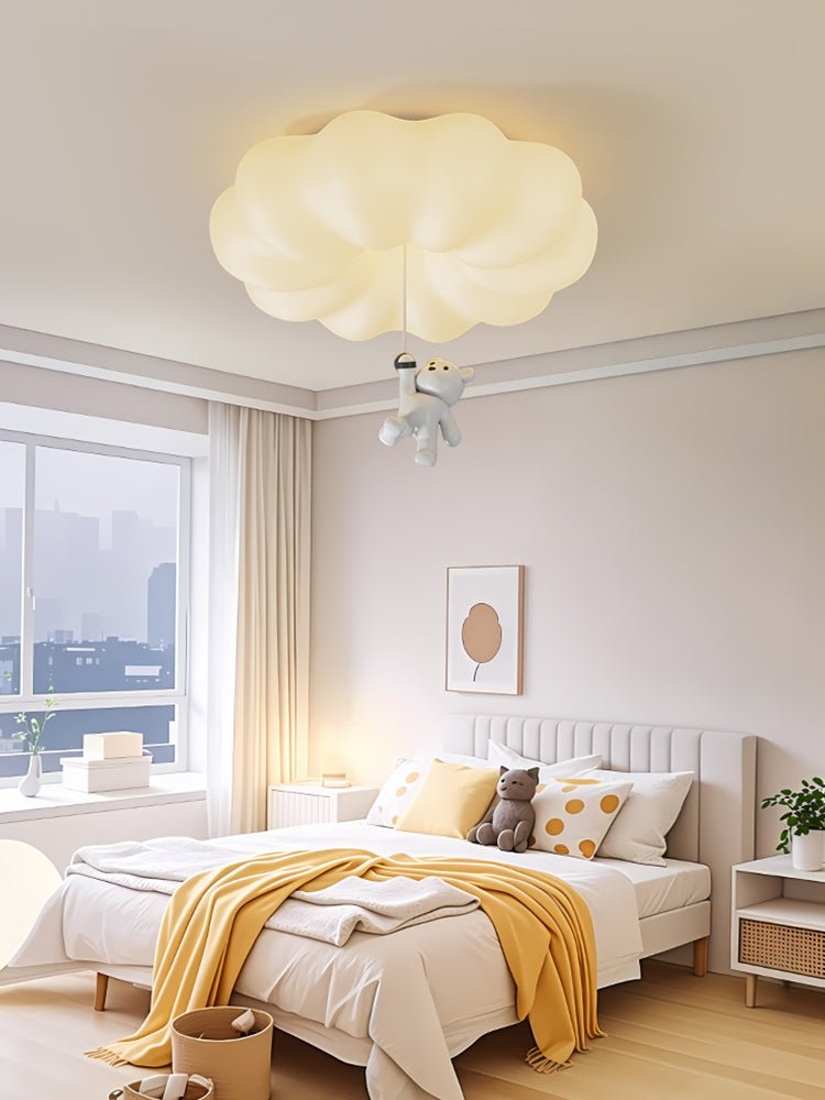 Cloud Bear Flush Mount Ceiling Light – Sculptural LED for Kids' Rooms & Modern Interiors
