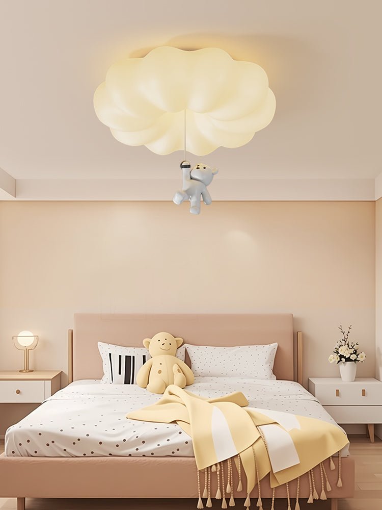 Cloud Bear Flush Mount Ceiling Light – Sculptural LED for Kids' Rooms & Modern Interiors