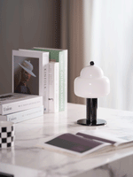 Cloud Dome Table Lamp – Sculptural LED Nightstand Light in Glass & Metal
