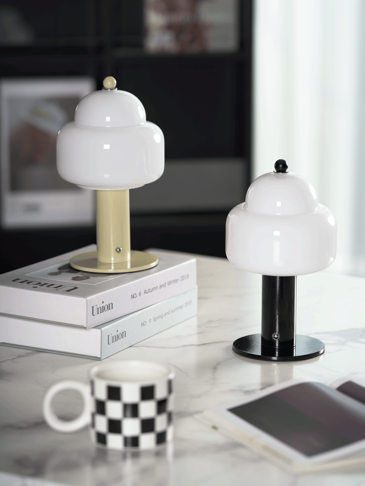 Cloud Dome Table Lamp – Sculptural LED Nightstand Light in Glass & Metal