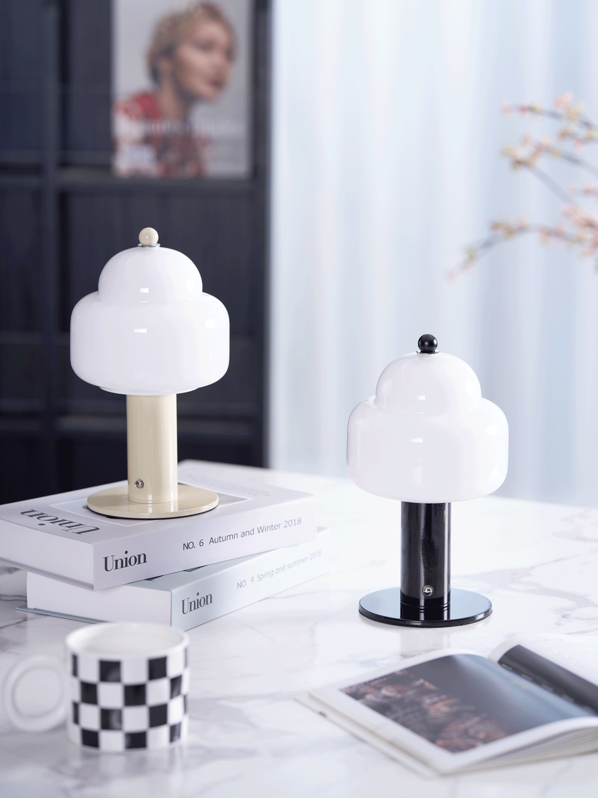 Cloud Dome Table Lamp – Sculptural LED Nightstand Light in Glass & Metal