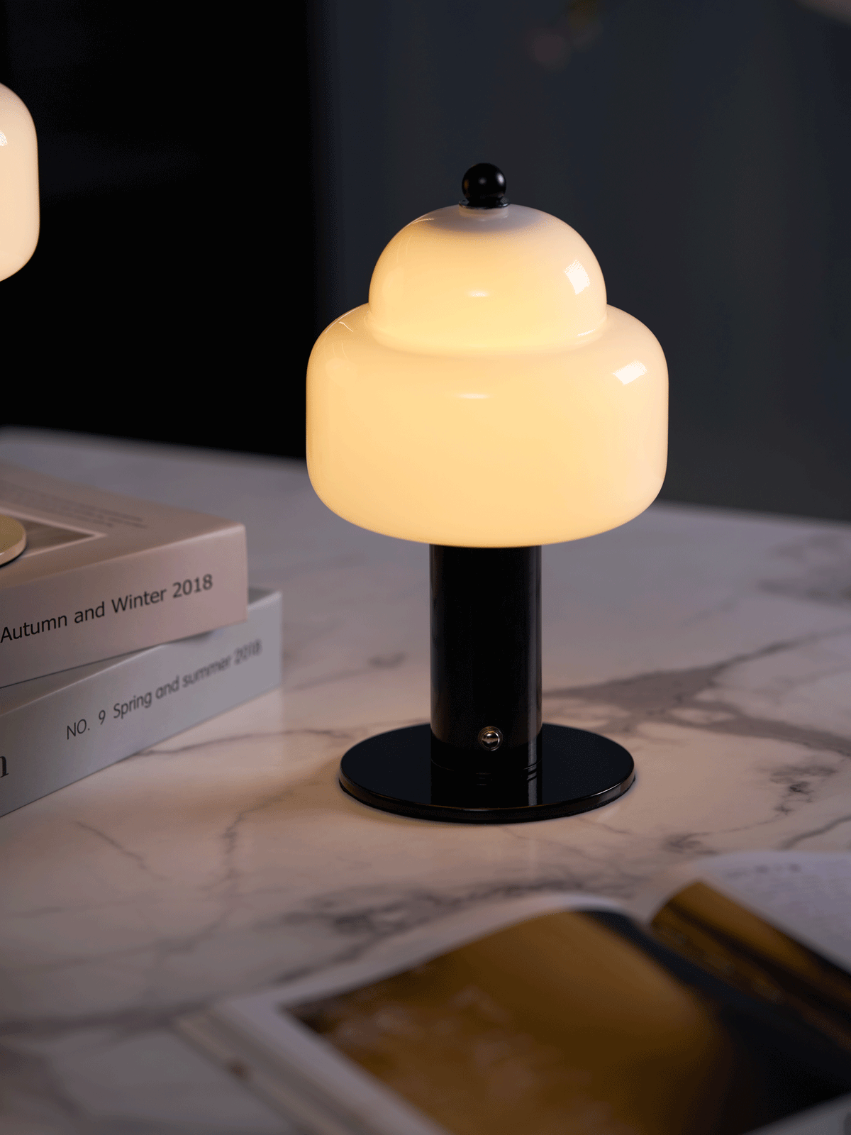 Cloud Dome Table Lamp – Sculptural LED Nightstand Light in Glass & Metal