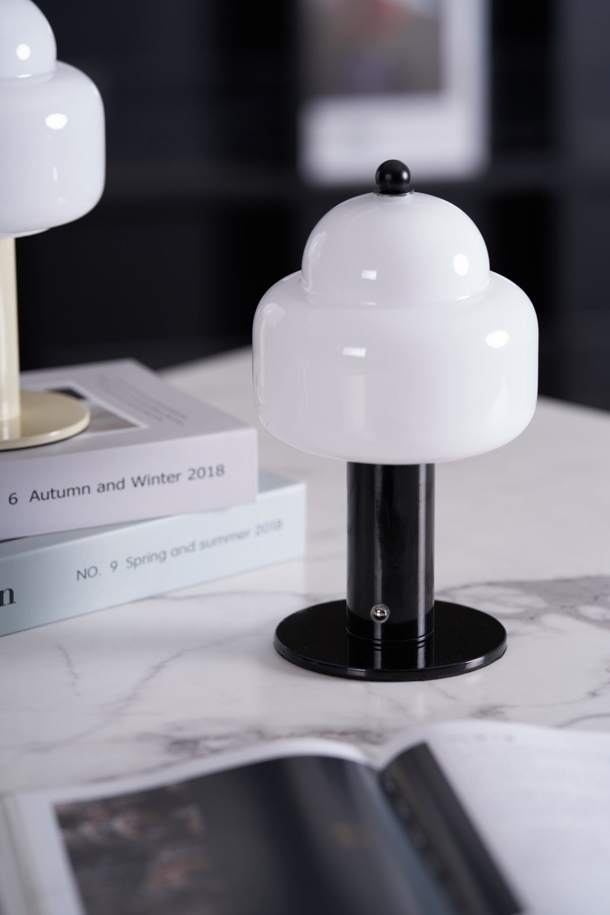 Cloud Dome Table Lamp – Sculptural LED Nightstand Light in Glass & Metal