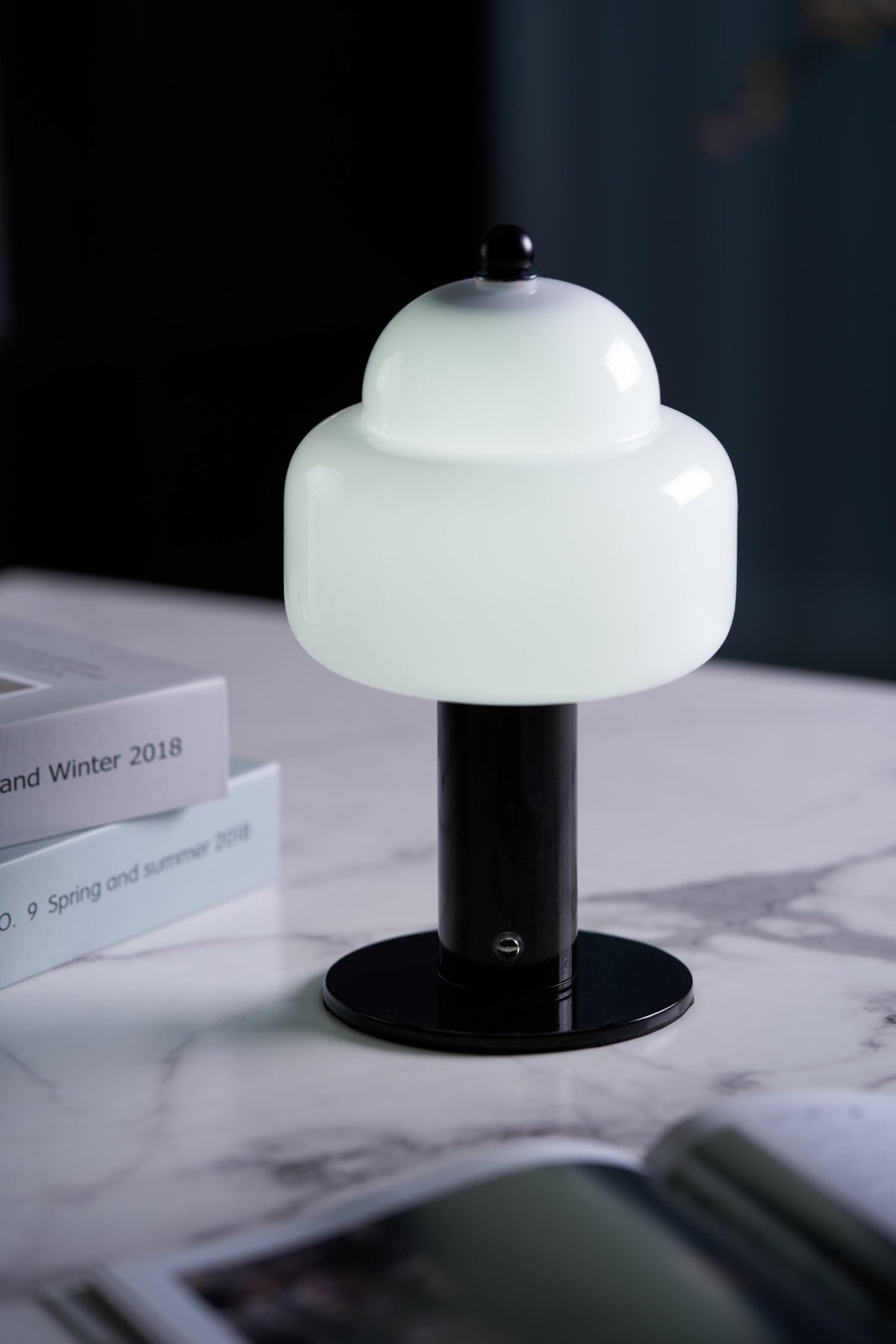 Cloud Dome Table Lamp – Sculptural LED Nightstand Light in Glass & Metal